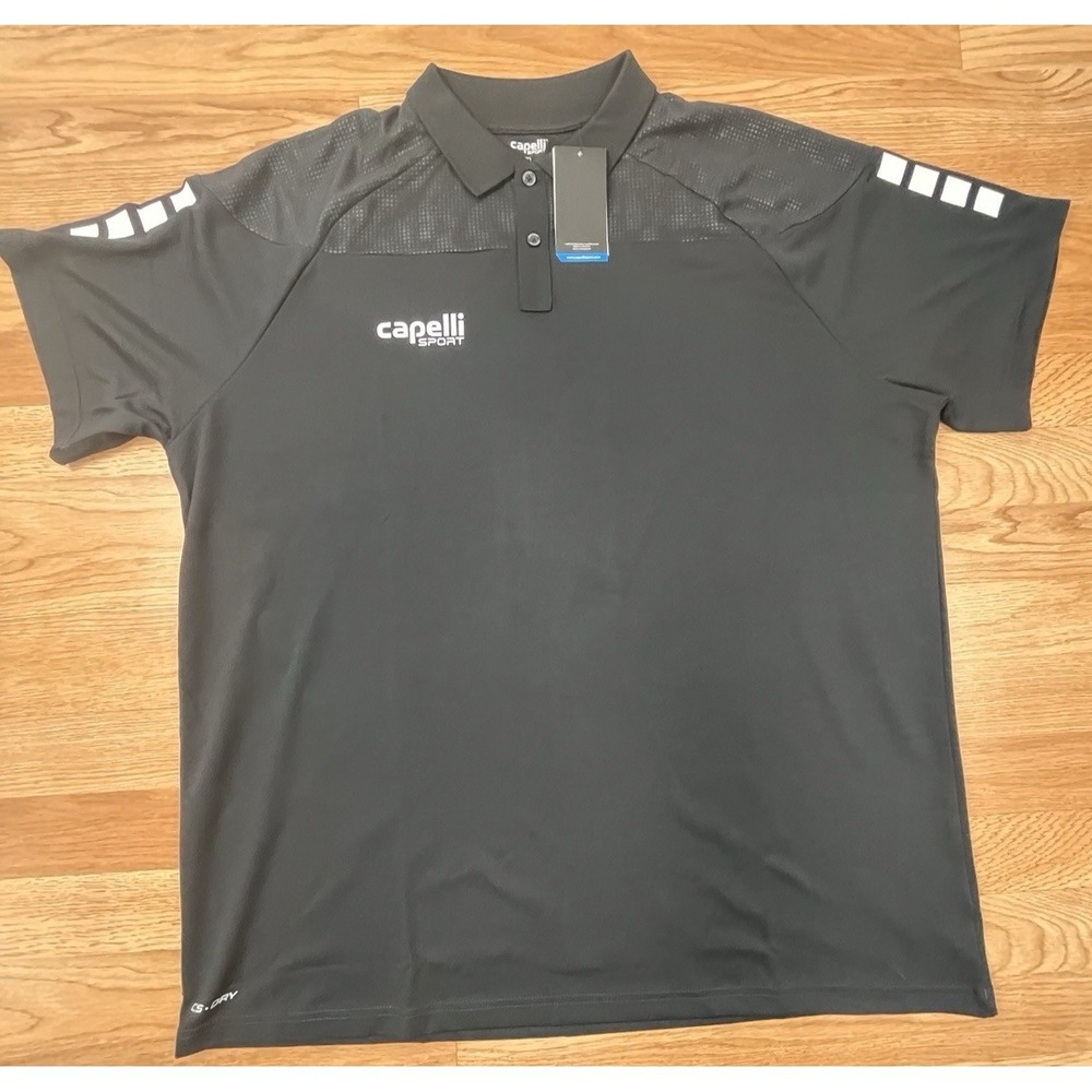 Capelli Sport Moisture Wicking Black Tribeca Polo Shirt Short Sleeve Mens XL NEW